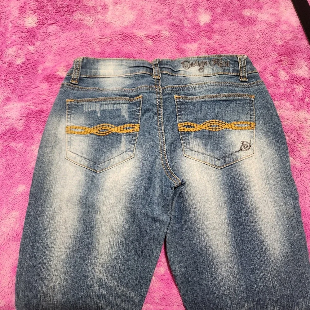 Indigo Rein Jeans Women's Size 1 Ultra‎ Low Rise Skinny Blue Embroidered Pocket